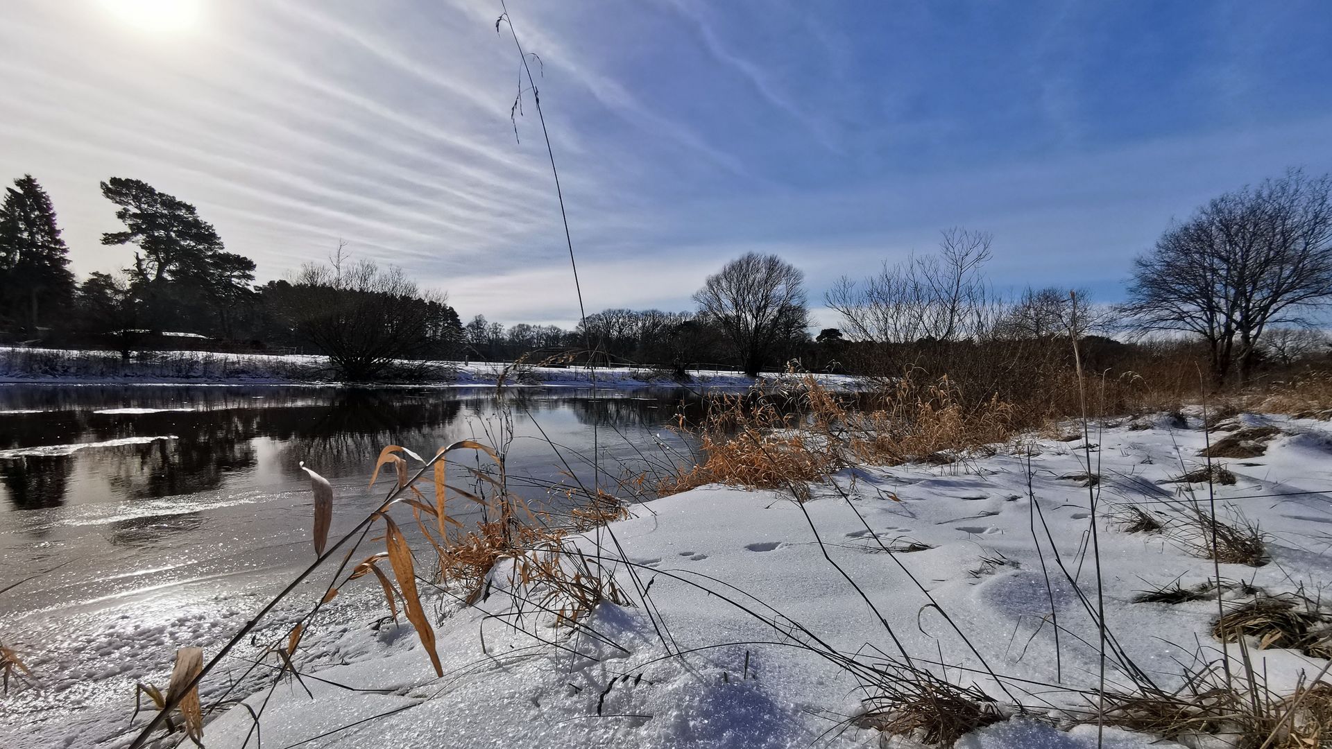 Blick auf die Aller im Winter
